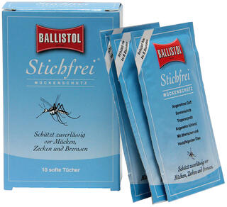 Ballistol Stikk-fri serviett 10-pakk Beskytter mot mygg, brems og flått