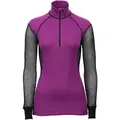 Brynje Wool Thermo Ladies Zip polo XS Lady Collection - Black/Violet