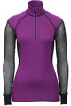 Brynje Wool Thermo Ladies Zip polo L Lady Collection - Black/Violet