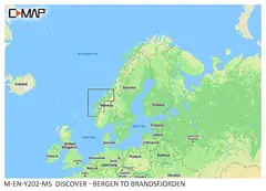 C-Map Dybdekart Bergen - Brandsfjorden Kompatibelt med Lowrance, Simrad og B&D