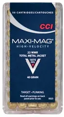 CCI 22 WMR Maxi-Mag 40gr HP 50-pack