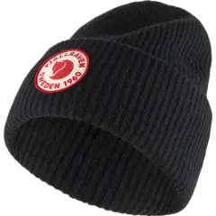 Fjällräven 1960 Logo Hat Black Behagelig strikkelue i lammeull