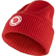 Fjällräven 1960 Logo Hat True Red Behagelig strikkelue i lammeull