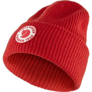 Fjällräven 1960 Logo Hat True Red Behagelig strikkelue i lammeull