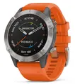 Garmin fenix® 6 Sapphire GPS-klokke, Titan med Orange rem