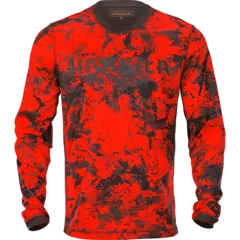 Härkila Wildboar Pro L/S t-shirt, L Orange Blaze/Shadow Brown
