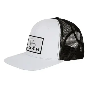Leech Flat Cap Mesh Black/White Med Leech Logo