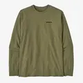 Patagonia LS P-6 Responsibili-Tee L Buckhorn Green LongSleeve logo t-shirt