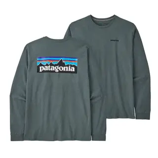 Patagonia LS P-6 Responsibili-Tee M Nouveau Green LongSleeve logo t-shirt