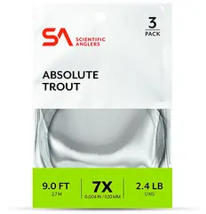 SA Absolute Trout Leader 3-Pack 9' 4X 0,18mm