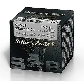 S&B FMJ 9,3x62 232gr 50-pack helmantel