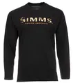 Simms Logo LS Shirt Black 3XL Longsleeve skjorte med Simms logo foran