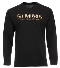 Simms Logo LS Shirt Black L Longsleeve skjorte med Simms logo foran