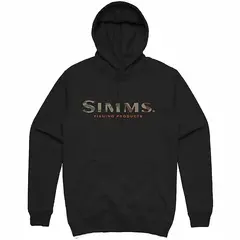 Simms Logo Hoody Black S Komfortabel Simms hettegenser i bomull