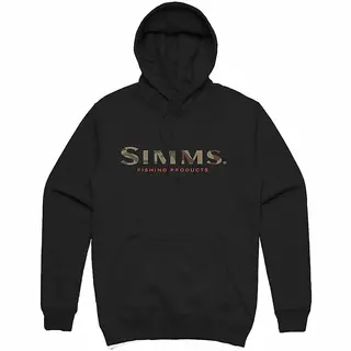 Simms Logo Hoody Black S Komfortabel Simms hettegenser i bomull