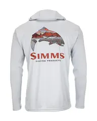 Simms Tech Hoody Artist Series S Trout Logo Flame/Sterling