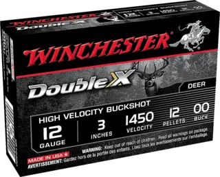 Winchester Double-X buckshot 12/76 #00 5-pk, 12 pellets, 1450fps