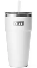 Yeti Rambler Straw Cup 760ml White Stor isloert drikkekopp med sugerør