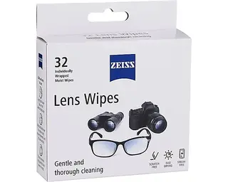 Zeiss Lens Wipes våtservietter 32-pack Rengjør briller, linser og objektiver